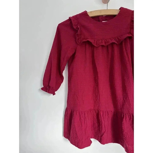 4-5Y Zara Textured Red Dress - Picture 3 of 7